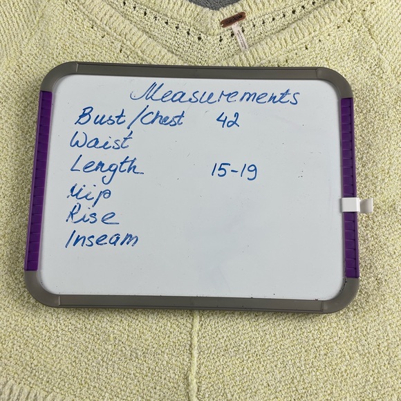 Free People cropped oversized knit short sleeve sweater top cotton blend - Picture 4 of 5